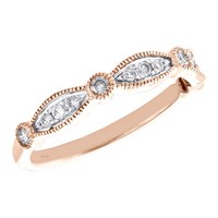14K RoséGold Diamant Band FüR Hochzeit JubiläUm Stapelbar Milgrain 1/3 CT