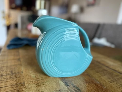 Fiestaware Large Disc Pitcher Turquoise Homer Laughlin 67oz