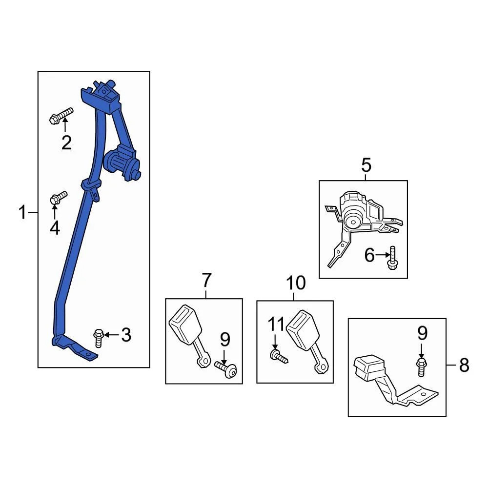 For Ford Expedition 18-21 Ford Front Right Seat Belt Lap & Shoulder Belt