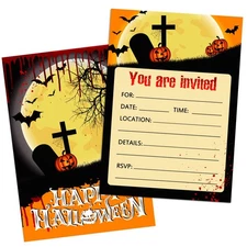 12 Pcs Spooky Halloween Party Invitation Cards for Kids Adults Themed Party