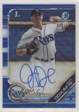 2019 Bowman Draft Chrome Pick Blue Wave Refractor 62/150 John Doxakis Auto 0p45
