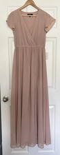  Lulus Lost in the Moment Blush Chiffon Maxi Dress Size Small NWT
