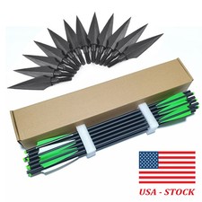 12PCS 20 Inch Hunting Crossbow Bolts Carbon Arrows /OR 125Grain Broadheads