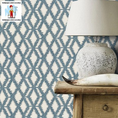 Blaue Rankgitter/Diamant Stil Mustertapete, abwaschbar, Wand kleben, strukturiert
