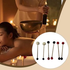 Portable Sound Bowl Mallet Knock Rod Lightweight Double Sided Wooden Handle for
