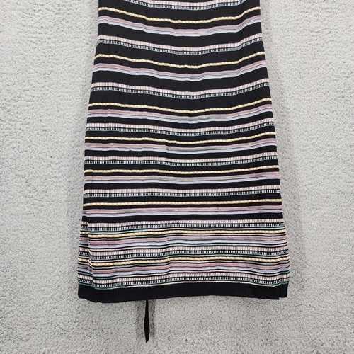 M Missoni Women's Size 4 Black Striped Knit Midi Dress With Belt Made in Italy - Afbeelding 14 van 15