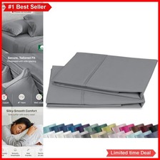 Pillow Cases Standard Queen Size Set of 2 400 Thread Count Cotton Sateen Soft
