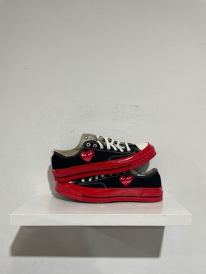 CONVERSE CHUCK TAYLOR ALL STAR 70 COMME DES GARCONS PLAY BLACK RED MIDSOLE SIZE