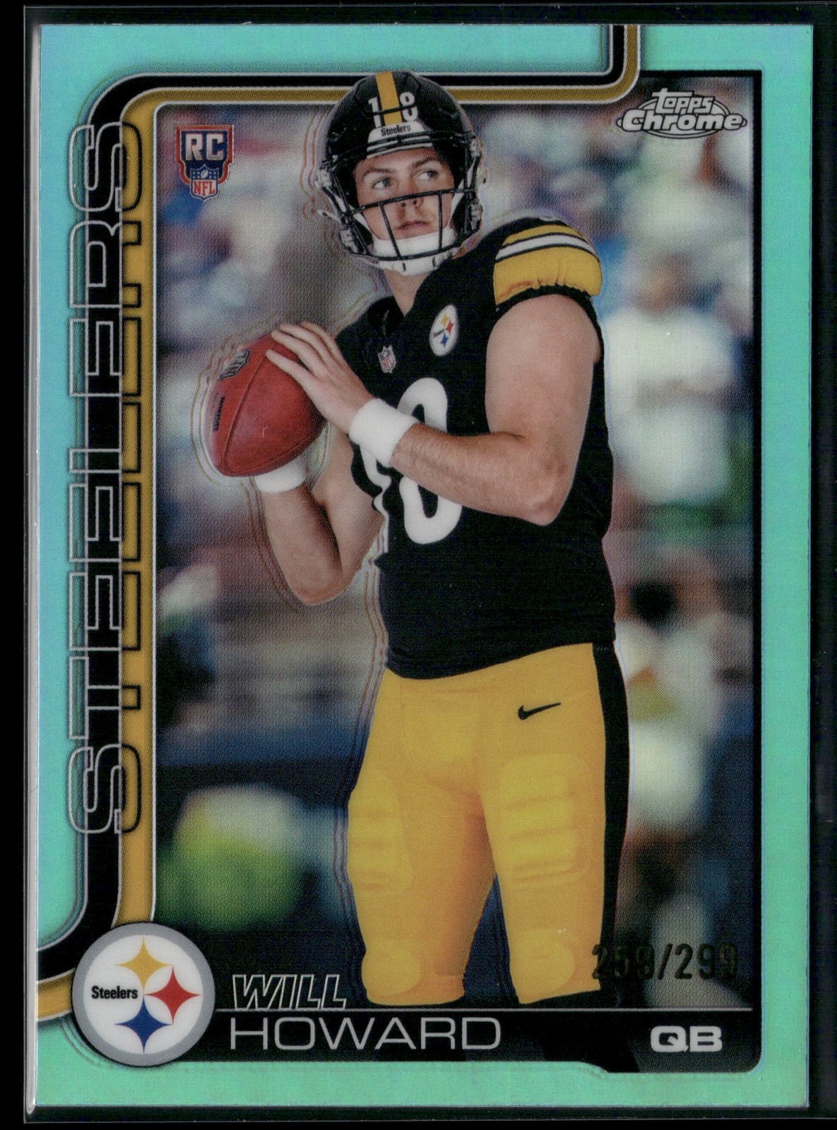 2025 Topps Chrome #321 Will Howard RC True Teal /299