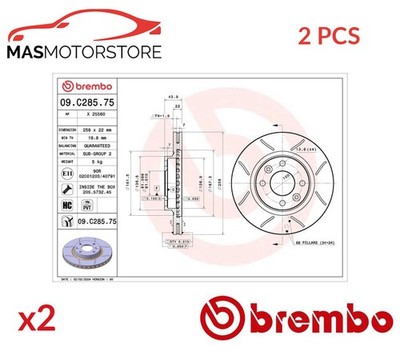 BREMSSCHEIBEN SATZ PAAR VORNE BREMBO 09C28575 2PCS P NEU OE QUALITÄT