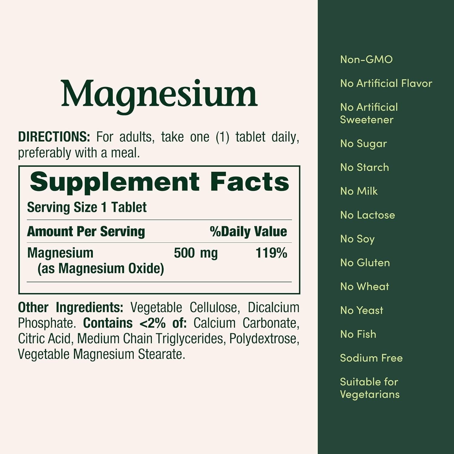 Nature's Bounty Magnesium Supplements 500 Mg 200 Count (Pack of 1)