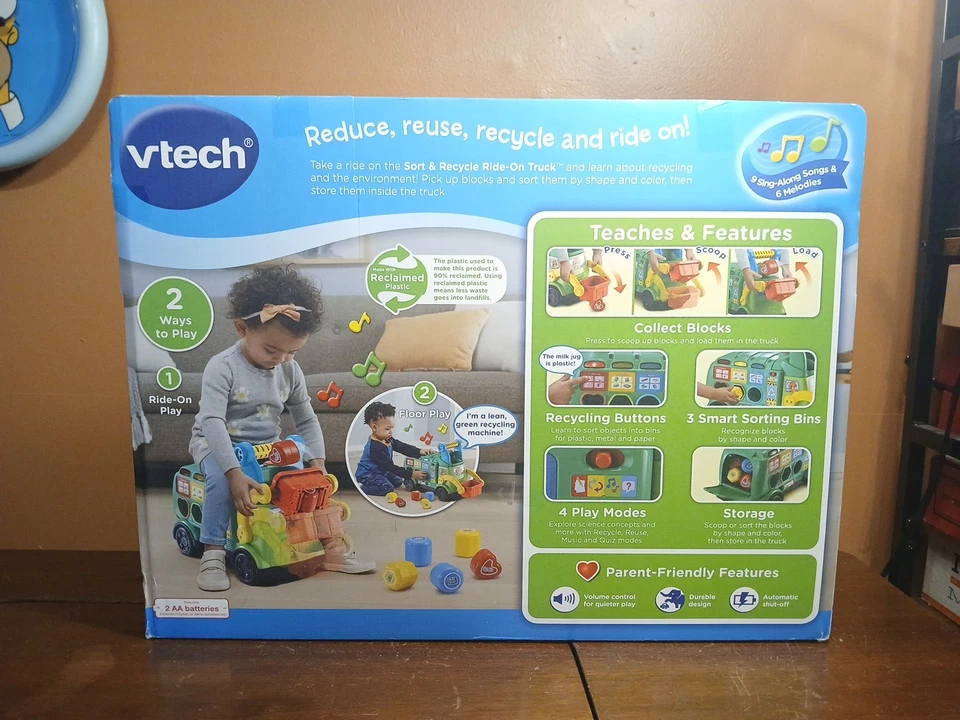 VTech Sort and Recycle Ride-On Truck Toy New In Box Ages 1 1/2-3 Years Old - Image 3 of 4