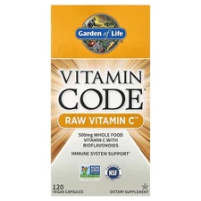 Garden of Life Vitamin Code Raw Vitamin C 120 Vegan Capsules Gluten-Free,