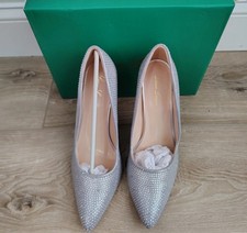 Lauren Lorraine Dori Silver Studded Pump Womens Size 8.5