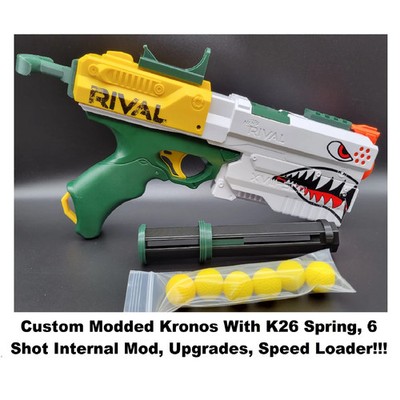 Custom Build 6 Shot Hunter KRONOS - Modded Great White Shark Nerf Rival Blaster!