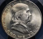 1949 S FRANKLIN HALF DOLLAR PCGS MS 64 SMOOTH, VERY WELL STRUCK, APPEALING KEY