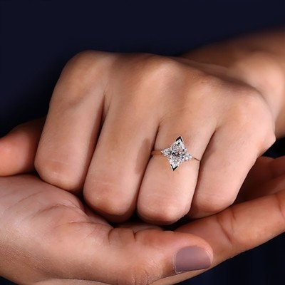 Platin Diamant Ring Brautschmuck E F VVS 1,80 Karat Marquise IGI Lab Created