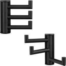 Swivel Towel Hooks for Bathrooms, 2 Pack Wall Hook Matte Black