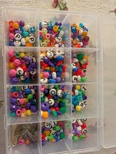 Assorted Crafting Beads For Kids Jewelry Making Large With Case