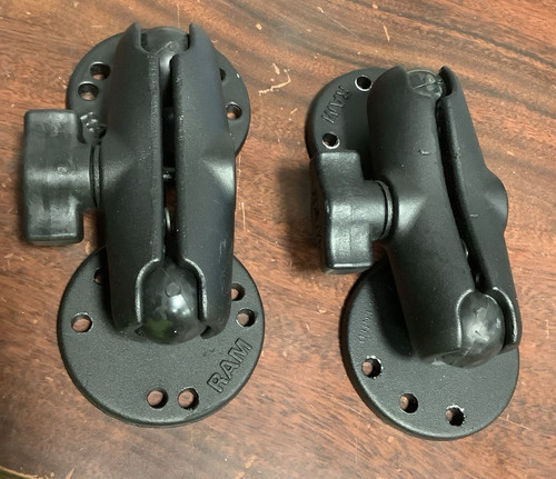 2pc LOT ~ RAM-B-101U ~ Medium Length B Size 1" Double Socket ~ W/2 1" AMPS Base