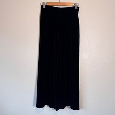 Vintage 90s Black Velvet Maxi Skirt Womens S Silk Blend Witchy Whimsigoth Fall