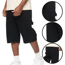 Mens Baggy Fit Denim Shorts Casual Carpenter Straight Leg Loose Cotton Jeans