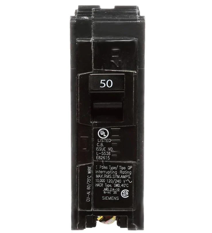 USED Siemens Gould Q150 1 Pole 50 Amp 120/240VAC Type QP Circuit Breaker