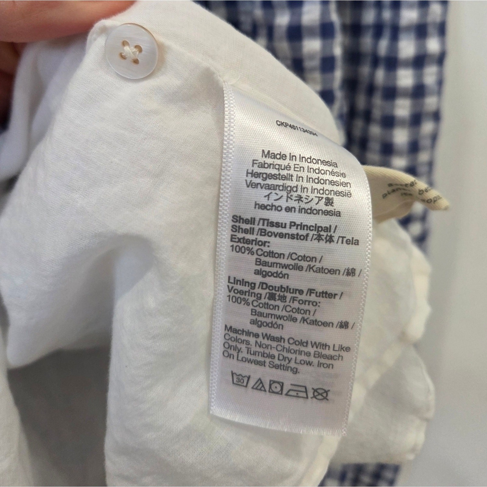 Madewell Patchwork Gingham Button-Front Tiered Bl… - image 9