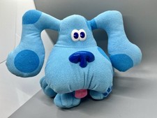 Vintage 1997 Tyco Viacom Blues Clues Pose A Blue Puppy Dog 8" Plush Figure Toy