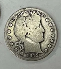 1912-D 50C Barber Half Dollar 90% SILVER U.S. COIN MONEY CURRENCY SCRAP