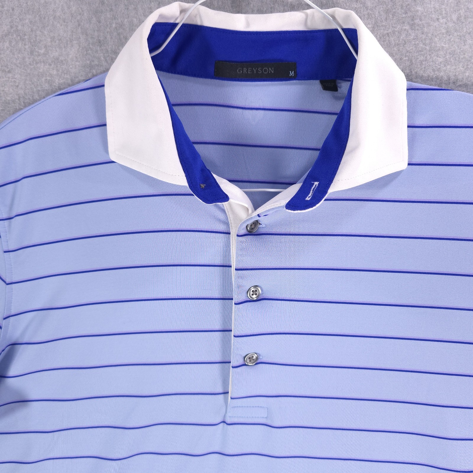 Greyson Striped Stretch Performance Wolf Blue Gol… - image 1