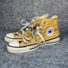 Vintage Made in USA Converse High Top Shoes Mens Size 5.5 All Star Yellow Skater