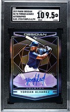 2019 Panini Obsidian Yordan Alvarez SGC 9.5 w/10 Auto Electric Etch Purple /99