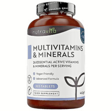Multivitamins & Minerals A-Z Men & Women 365 Vegan Tablets - 100% NRV One A Day