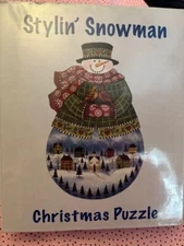 Stylin' Snowman Current Christmas Puzzle 1000 Pcs 19" x 30.5" Interlocking New!