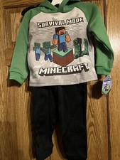 Boys Minecraft Sweatsuit 2 Piece Outfit  Size 4
