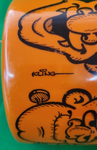 Vintage 1960s Shamrock Kling Orange Monsters Halloween Trick Treat Pail Bucket - Picture 7 of 13