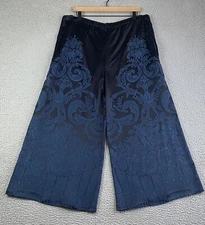 VTG 90s CHRISTIAN LACROIX Pink Label Silk Dress Pants Wide Leg Floral Brocade 48