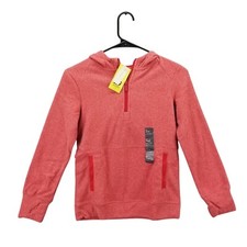 Boys All in Motion Red Microfleece Pullover Hoodie Sweatshirt 1/4 Zip M 8/10 