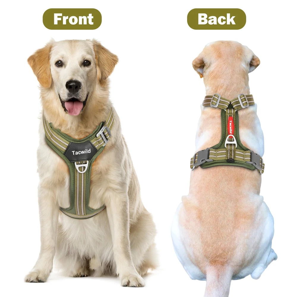 Dog Harness - Adjustable & Reflective Soft Padding Ergonomic Multi-Point Fit ...