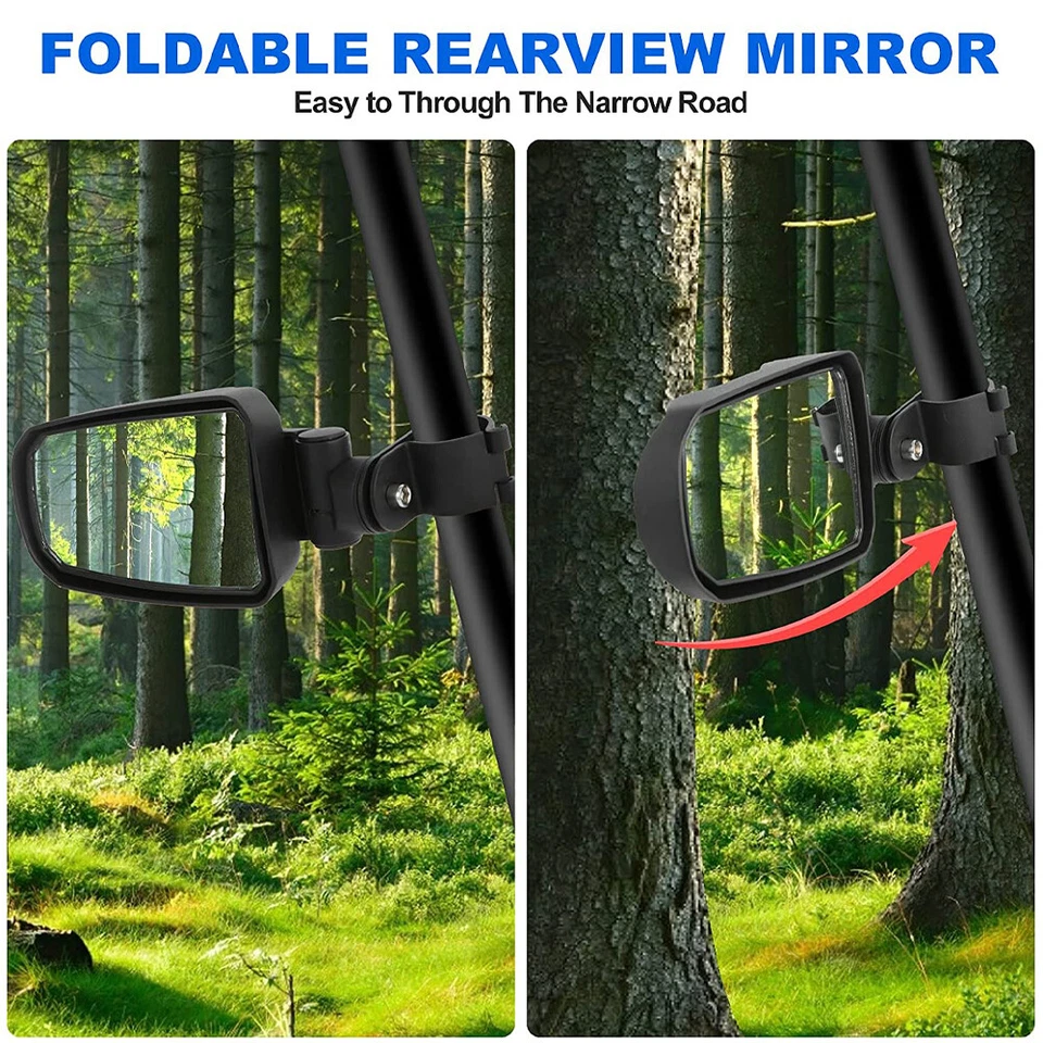 Espejos retrovisores laterales UTV para 1,75" Can Am X3 Polaris RZR S 570 800 900 XP 1000 Foto 4 de 4