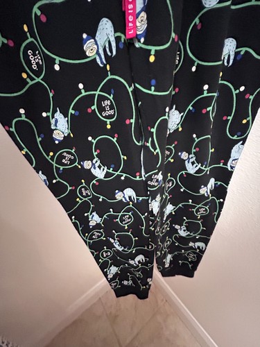 Life Is Good Women's Snuggle Up Sle Chillin Sloth Pajama Bottom Cotton Size M - Picture 10 of 14