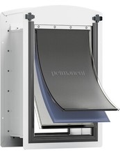 Petmanent Large Pet Door For Int/Ext Wall- Heavy Duty 3 Flap-White- New In Box