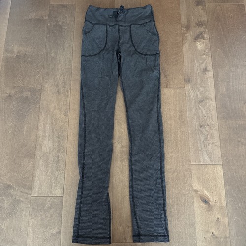 Lululemon Skinny Will Pants Womens 6 Cross Stitch Black White Drawstring Pocket