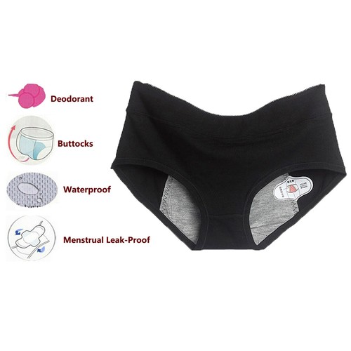 1/3/5pcs Womens Girl Period Panties Leak-Proof Cotton Briefs Menstrual Underwear - Picture 7 of 35