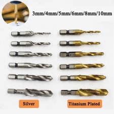HSS Hex Shank Tap Drill Bits Metric Thread Screw Compound Tapping Set 3mm-10mm