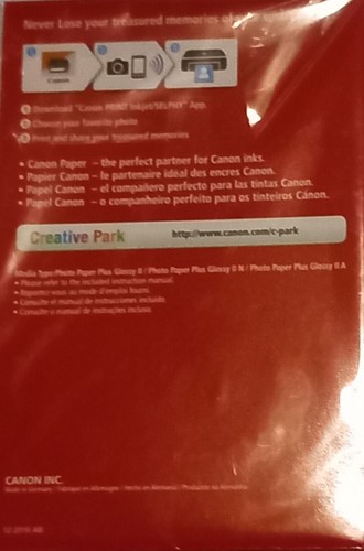 PHOTO PAPER CANON PP301 GLOSSY 5 SHEETS/PACK NEW UNOPENED 4" X 6". FREE POST - Picture 2 of 2