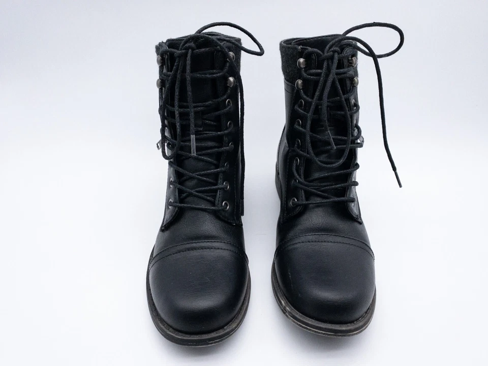 JustFab Bottes À Lacets Pour Femmes Noires Taille 39 EU Art. 7391-98 - Photo 4/4