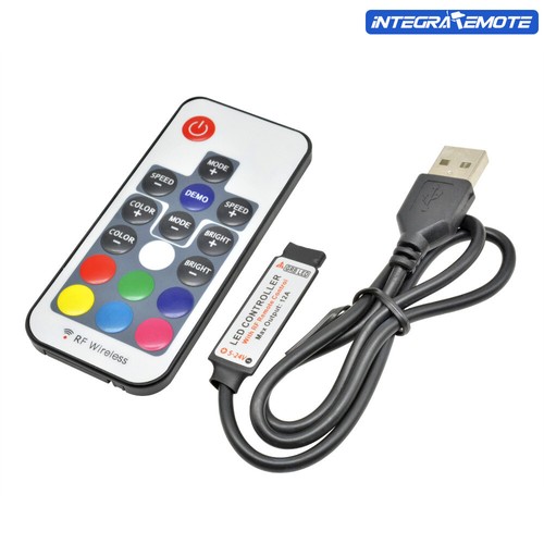 Controlador remoto USB tira de LED IR RF 24/17/3 llave para lámpara DC5V RGB 3528 5050 - Imagen 2 de 15