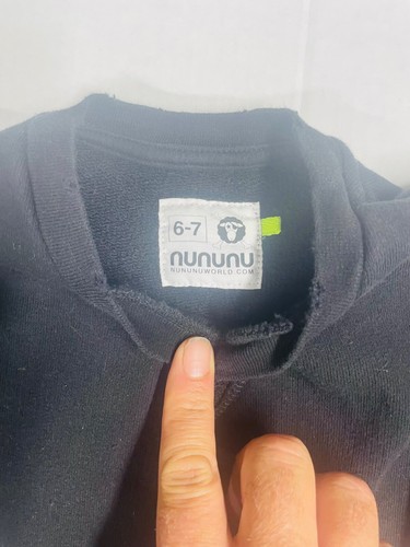 nununu Youth Girls size 6/7 Black Sweatshirt Star on back fun shoulder details - Picture 15 of 23